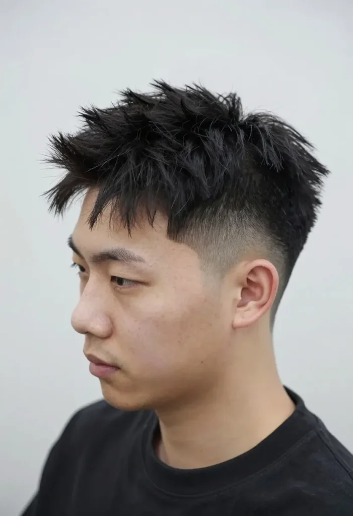 Taper Fade with Spiky Quiff Taper Fade with Spiky Quiff