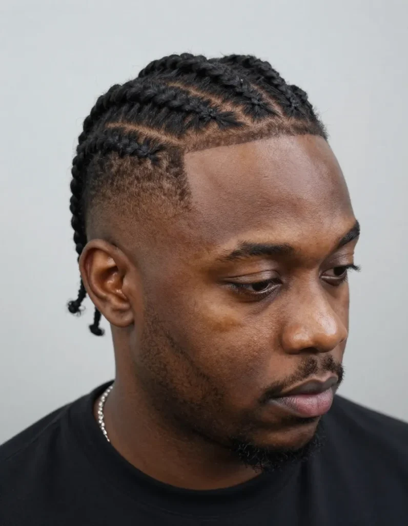Temple Fade and Cornrows Temple Fade and Cornrows