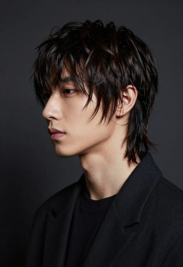 Textured Mullet with Micro Bangs Textured Mullet with Micro Bangs