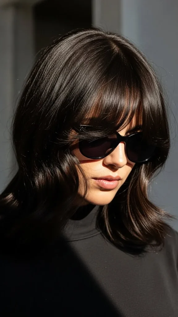 Thick Hair with Sweeping Bangs Thick Hair with Sweeping Bangs