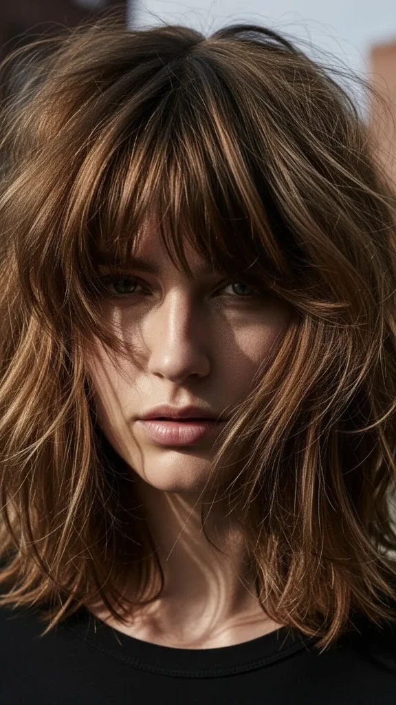 Thick Tousled Mane with Bangs Thick Tousled Mane with Bangs