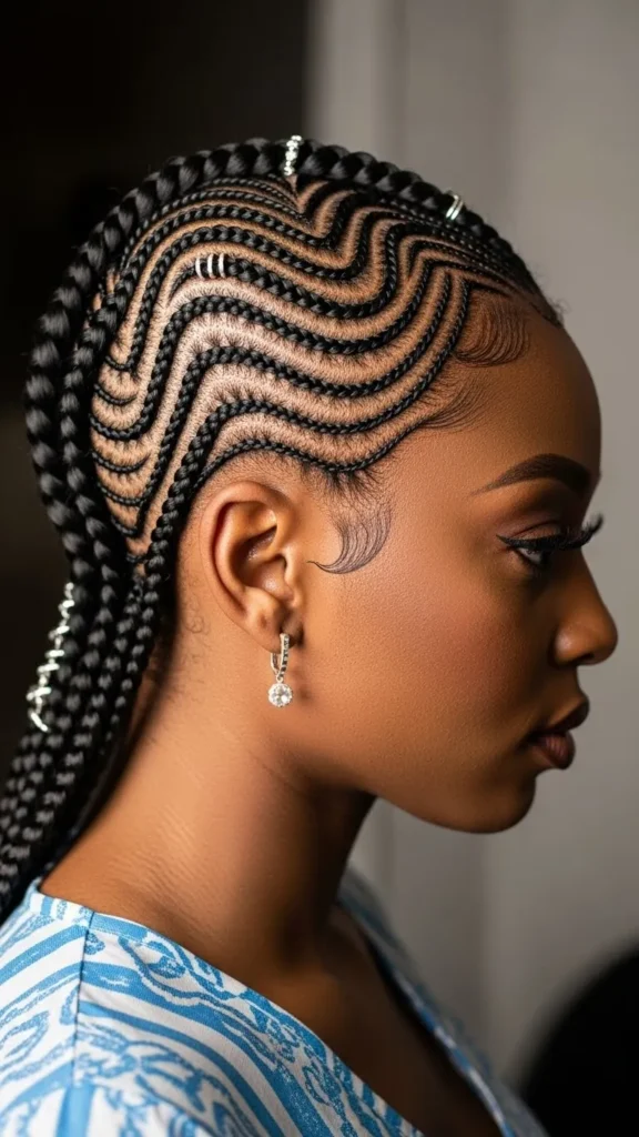 Wave-Patterned Ghana Braids Wave-Patterned Ghana Braids