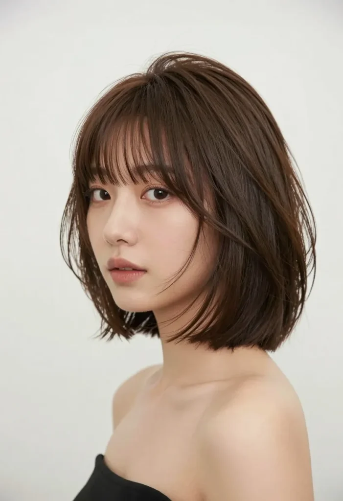Wispy Bob with Layered Bangs Wispy Bob with Layered Bangs