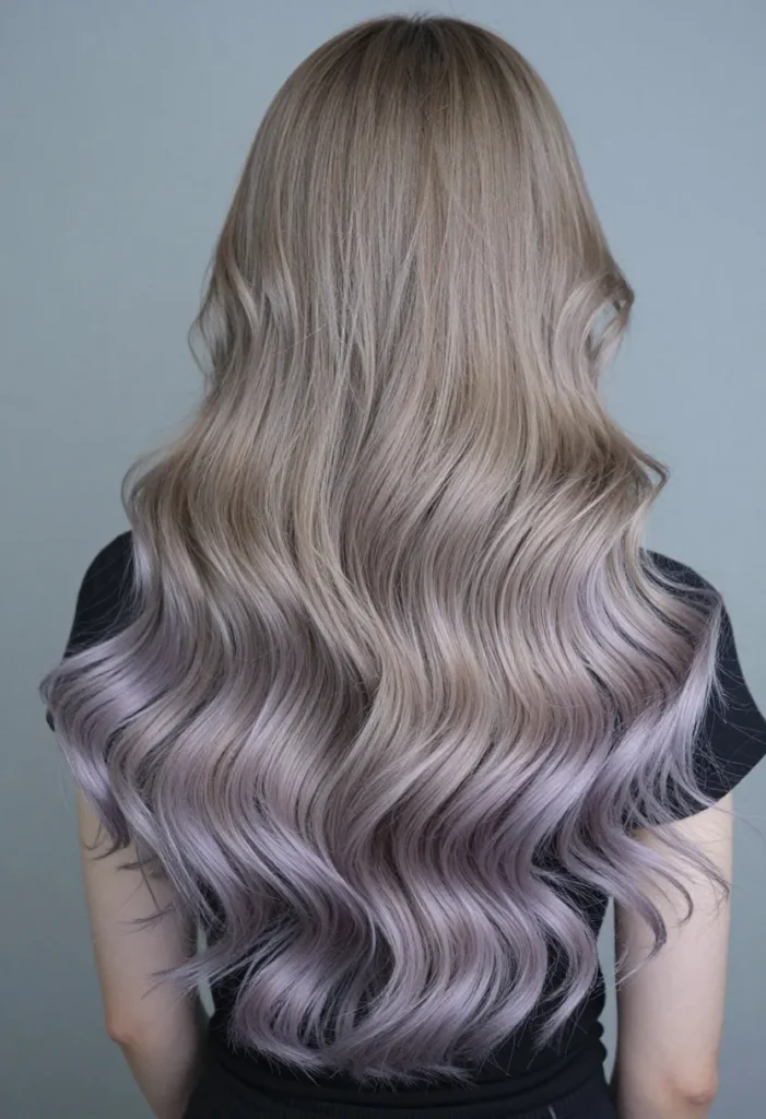 Ash Blonde to Periwinkle Waves Ash Blonde to Periwinkle Waves