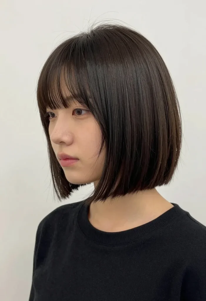 Asymmetrical Bob with Side-Swept Bangs Asymmetrical Bob with Side-Swept Bangs