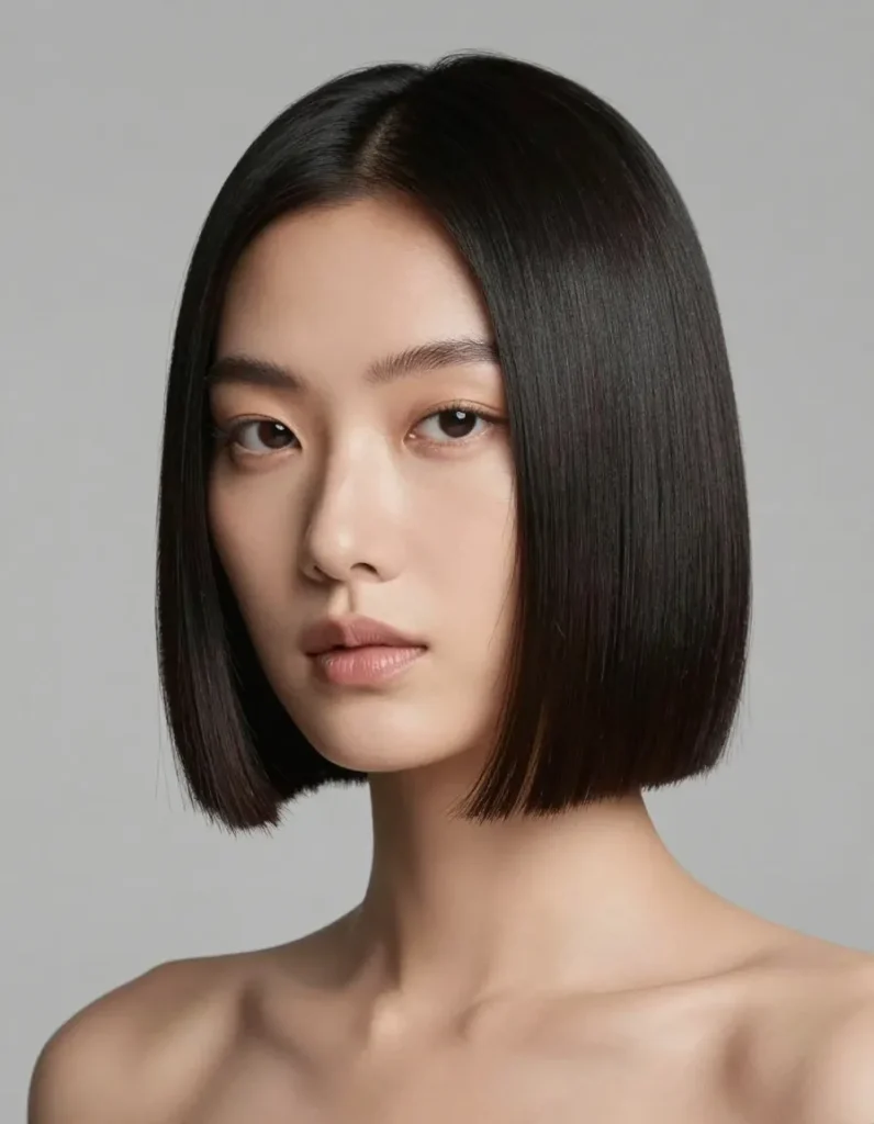 Blunt Bob with Middle Parting Blunt Bob with Middle Parting