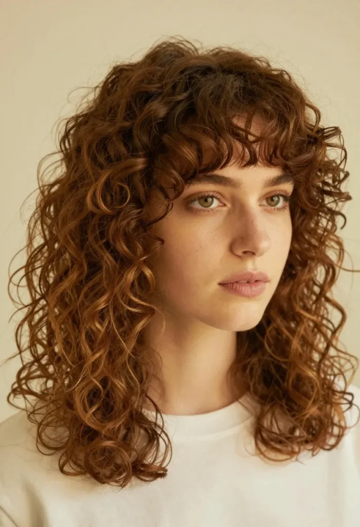 Blunt Fringe for Medium Curly Shag Blunt Fringe for Medium Curly Shag