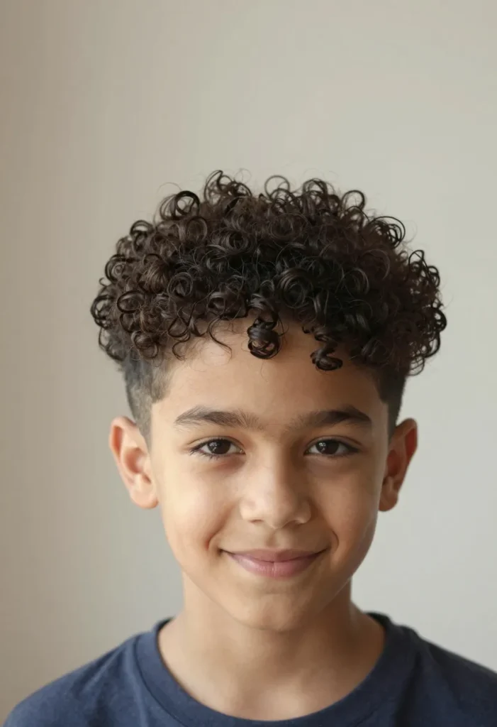 Boys Curly Fringe With Faded Sides Boys Curly Fringe With Faded Sides