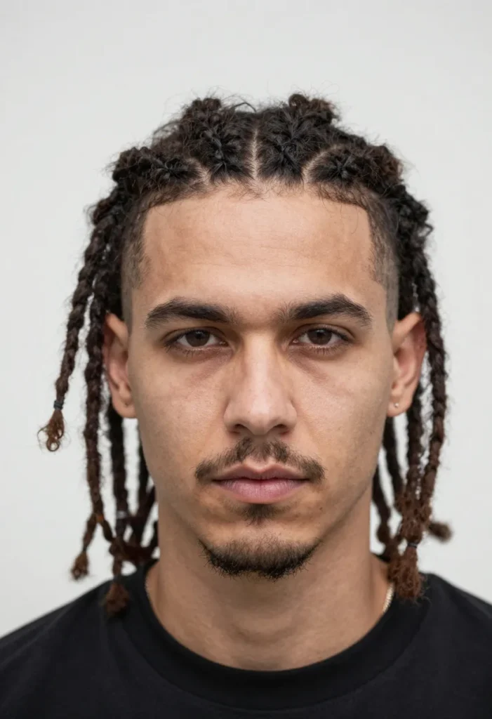 Braided Dreads with Exposed Sides Braided Dreads with Exposed Sides