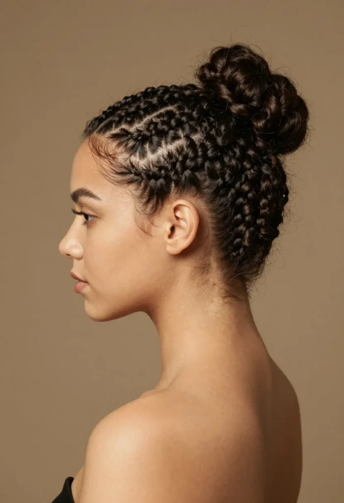 Bun with Braids and Twists Bun with Braids and Twists