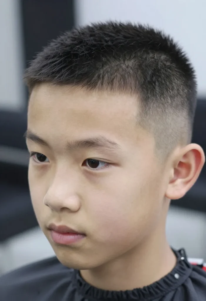 Buzz Cut With Shaved Line For Your Child Buzz Cut With Shaved Line For Your Child