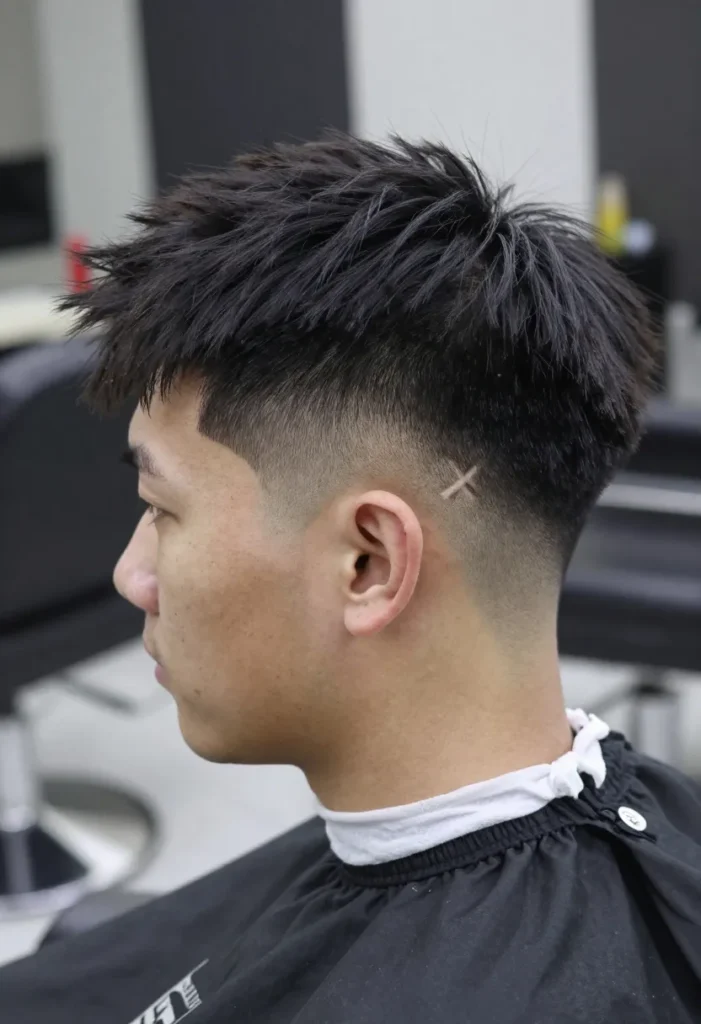 Caesar Cut with X Design Caesar Cut with X Design