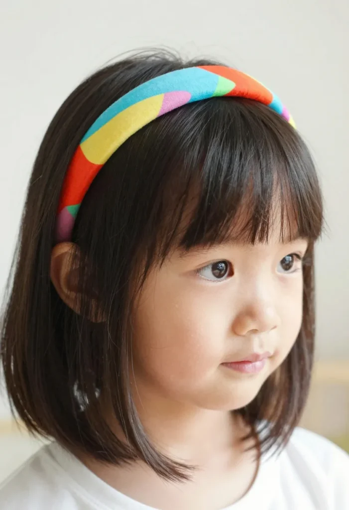 Charming Straight Bob with Vibrant Hairband Charming Straight Bob with Vibrant Hairband