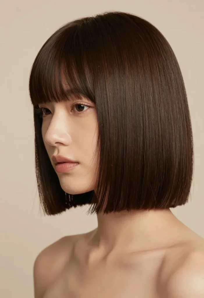 Chin-Length Bob with Bangs Chin-Length Bob with Bangs