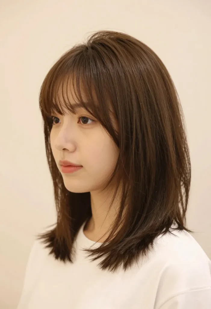 Chin-Length Bob with Curtain Bangs Chin-Length Bob with Curtain Bangs