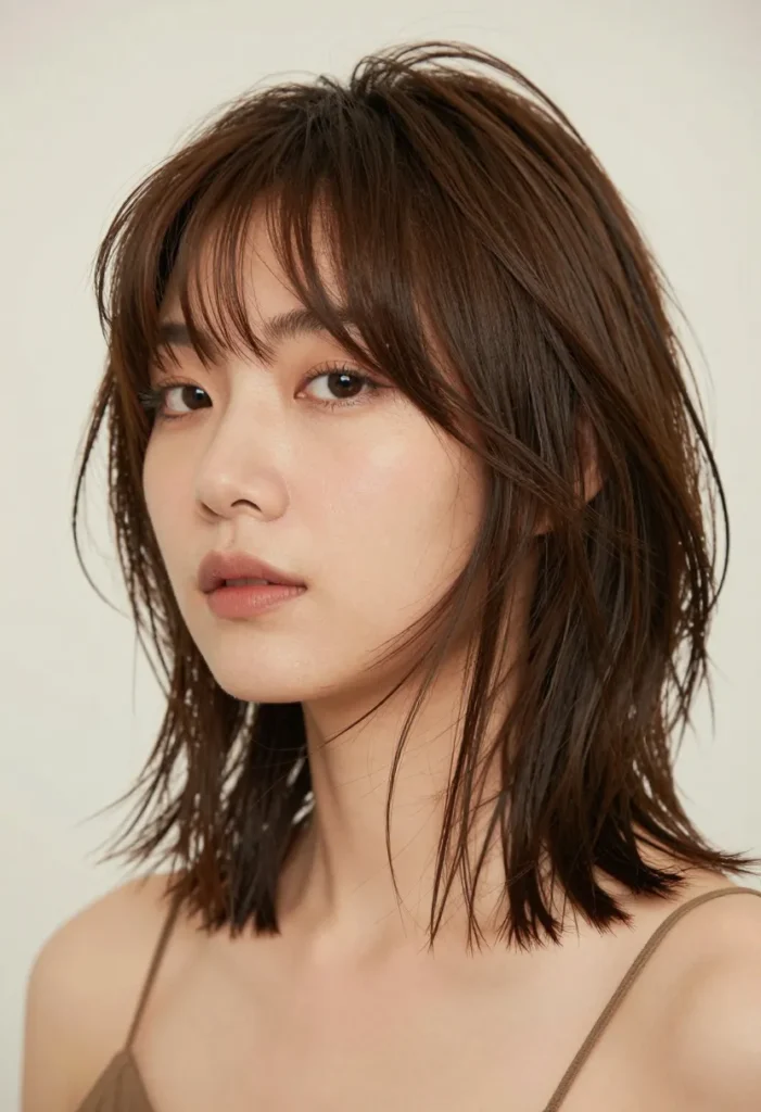 Choppy Cut with Wispy Bangs Choppy Cut with Wispy Bangs