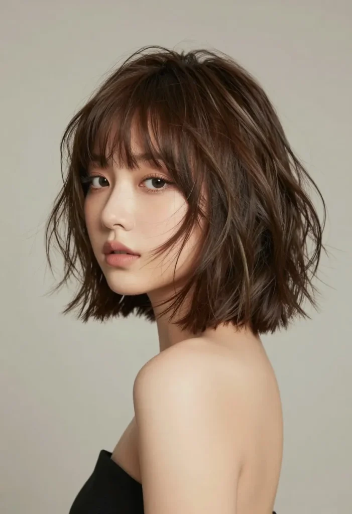 Choppy Lob with Bangs Choppy Lob with Bangs