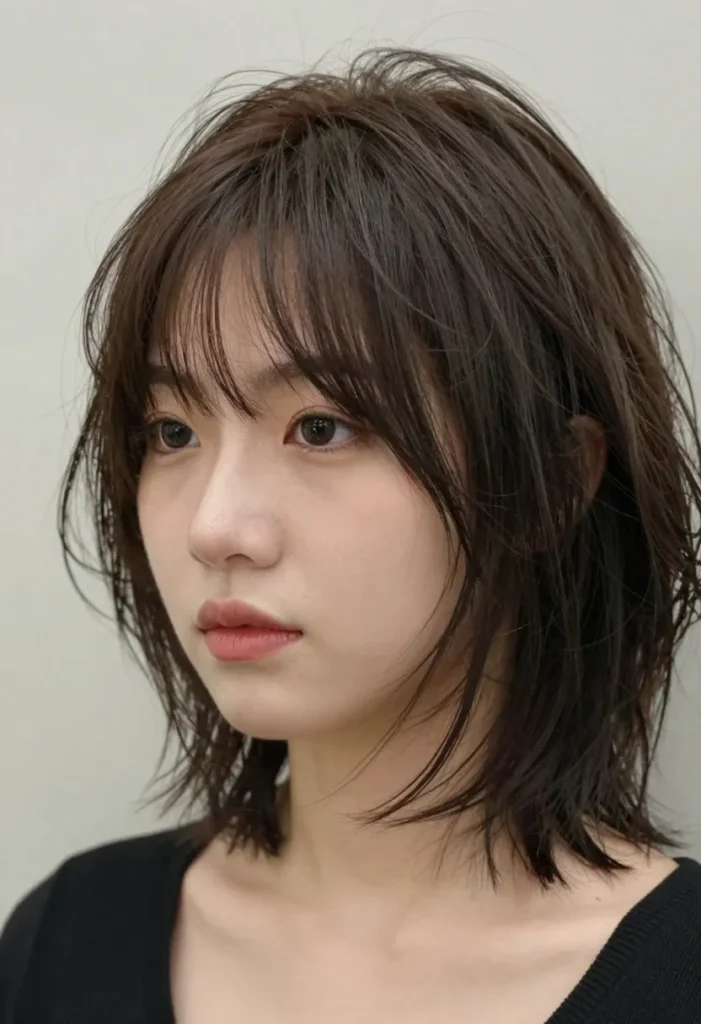 Choppy Lob with Side Bangs Choppy Lob with Side Bangs
