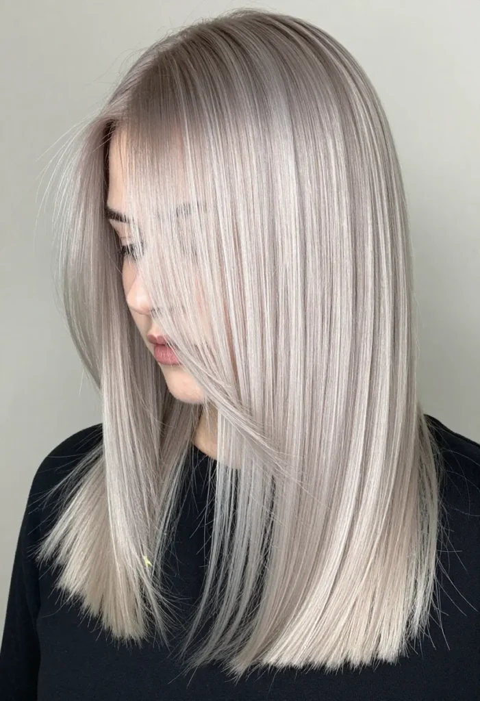 Cool-Toned Hair with Dark Roots Cool-Toned Hair with Dark Roots