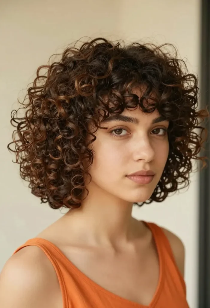 Curly Bob with Bangs Curly Bob with Bangs