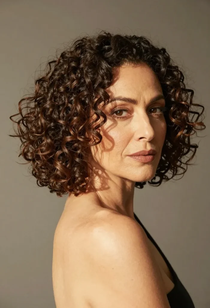 Curly Bob with Side Part Curly Bob with Side Part