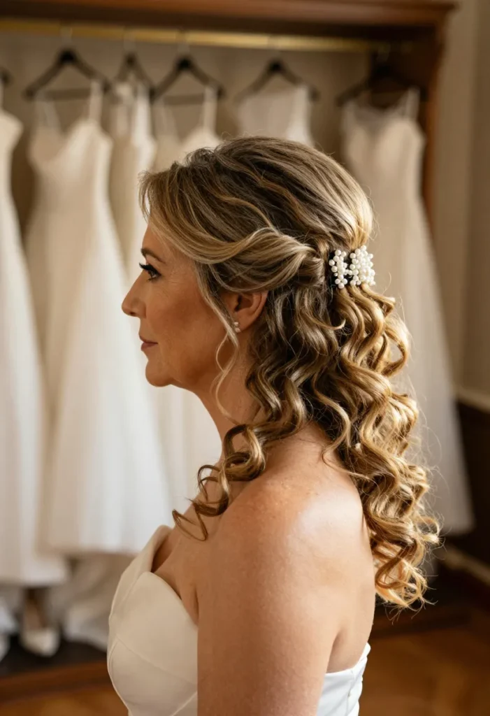 Curly Half Updo with a Clip Curly Half Updo with a Clip
