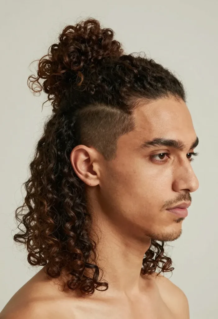 Curly Man Bun Undercut Curly Man Bun Undercut