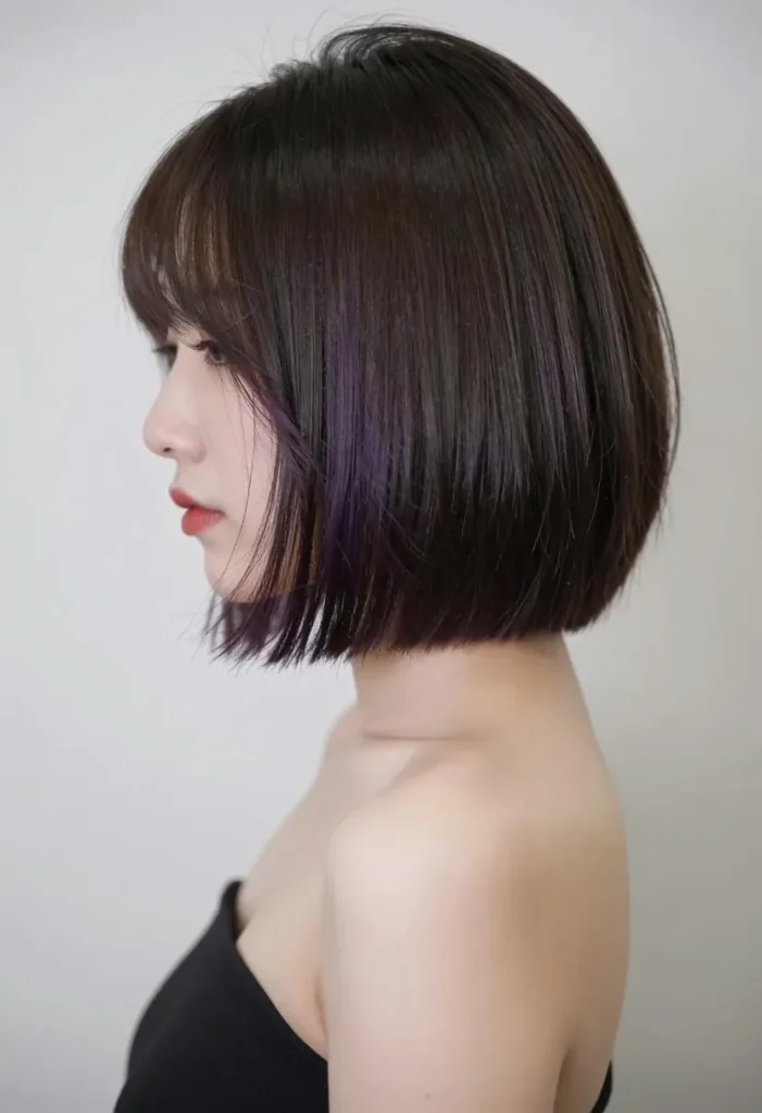 Dark Bob with Violet Ends Dark Bob with Violet Ends