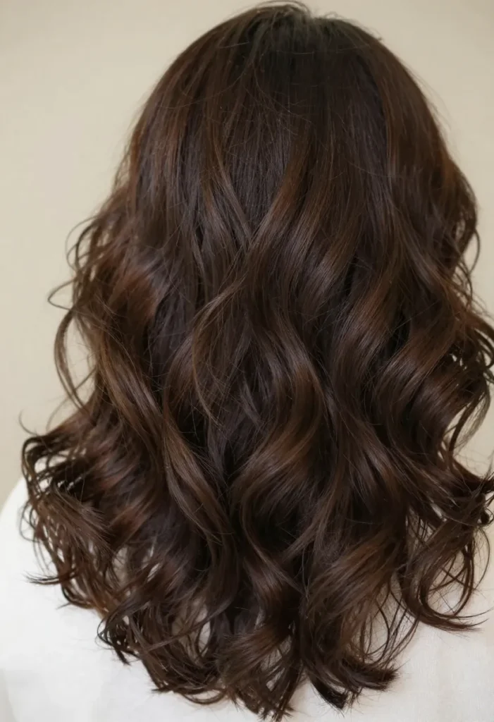 Dark Brown Mid Length Curls Dark Brown Mid Length Curls