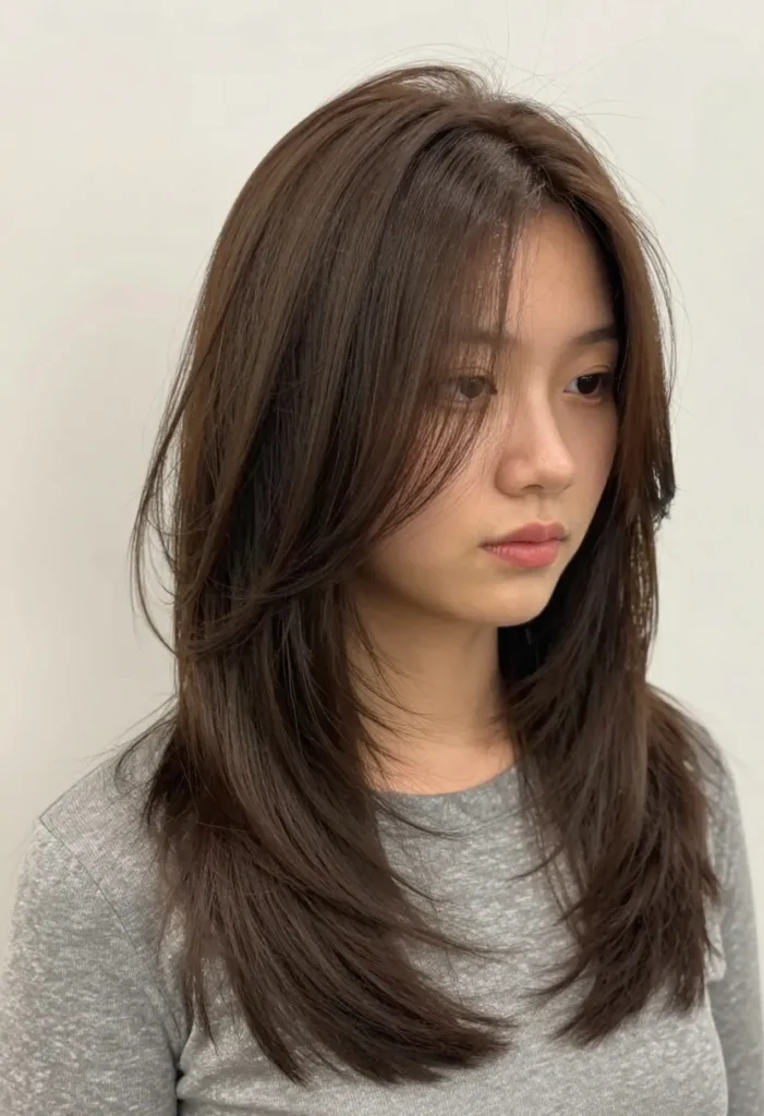 Deep Side Part Layered Cut Deep Side Part Layered Cut
