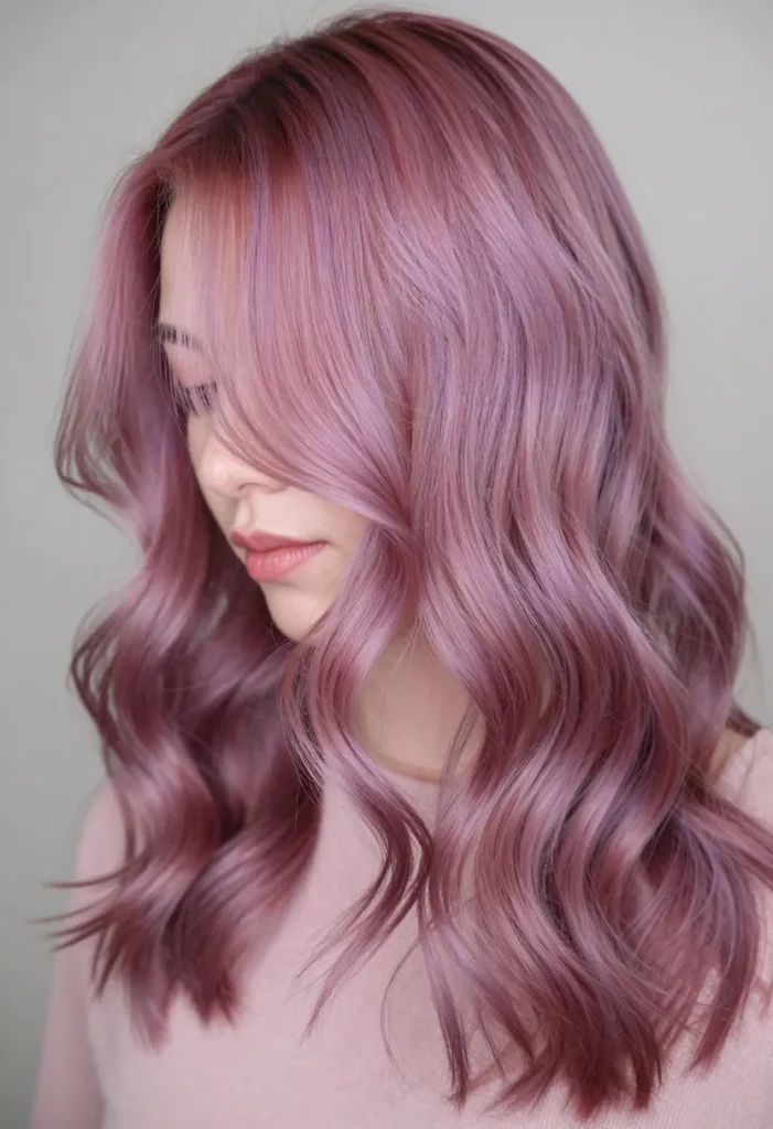 Dusty Pink, Lavender, and Burgundy Highlights Dusty Pink, Lavender, and Burgundy Highlights
