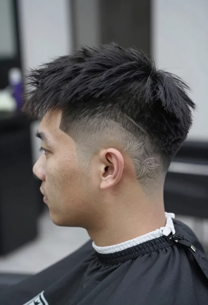 Fade Haircut with Hair Tattoo Fade Haircut with Hair Tattoo