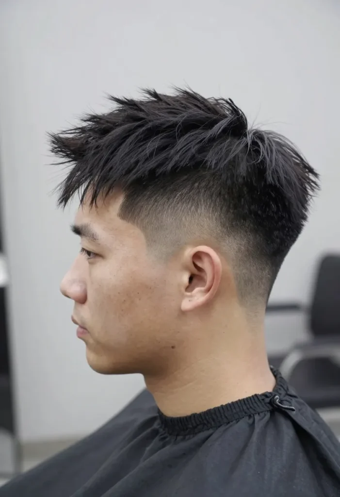 Faded Mohawk Haircut with Bangs Faded Mohawk Haircut with Bangs
