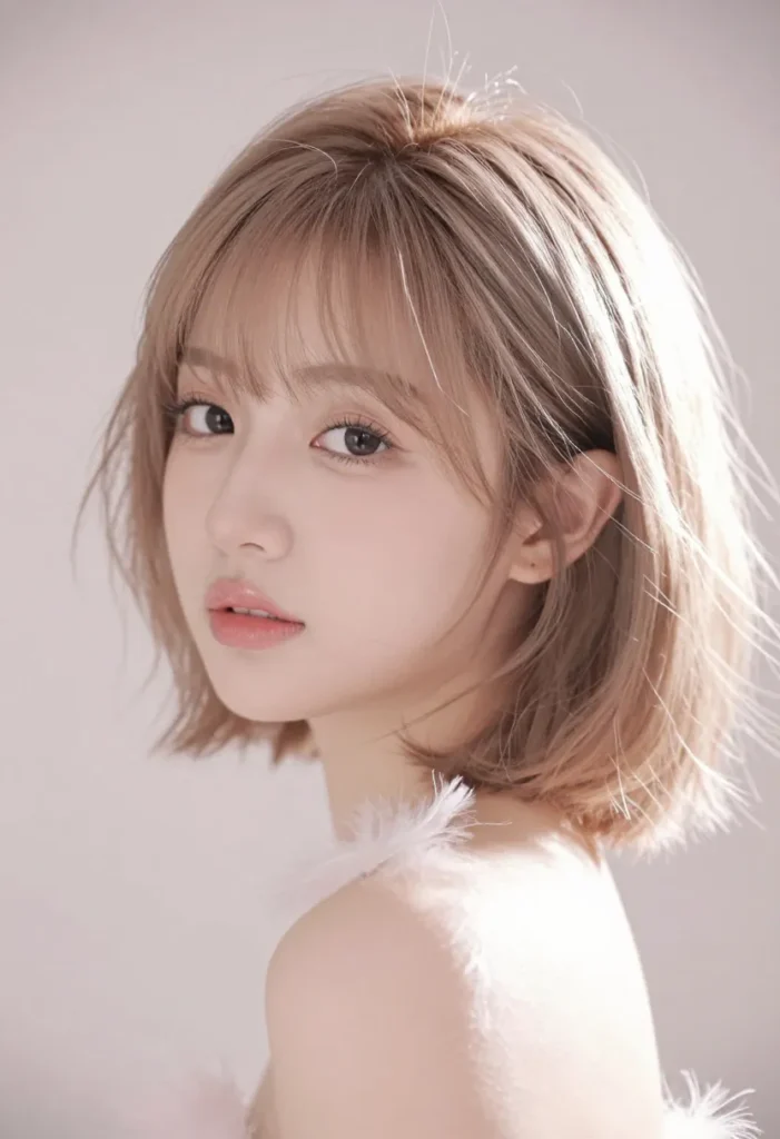 Feathered Bob with Dainty Bangs Feathered Bob with Dainty Bangs