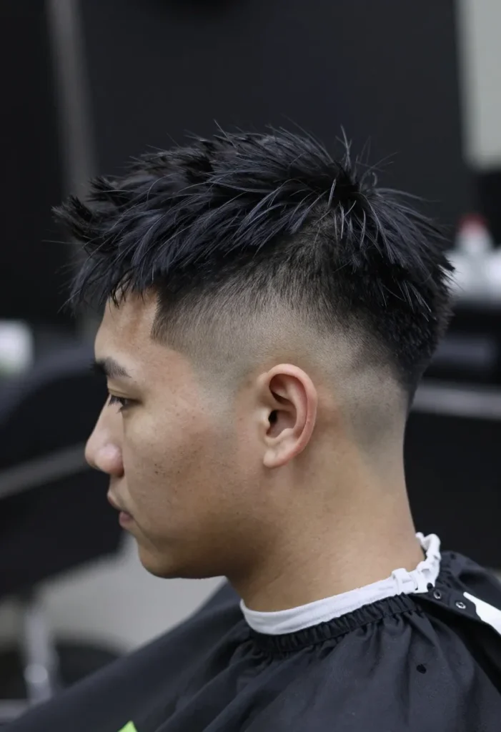 Feathered Faded Mohawk with Design Feathered Faded Mohawk with Design