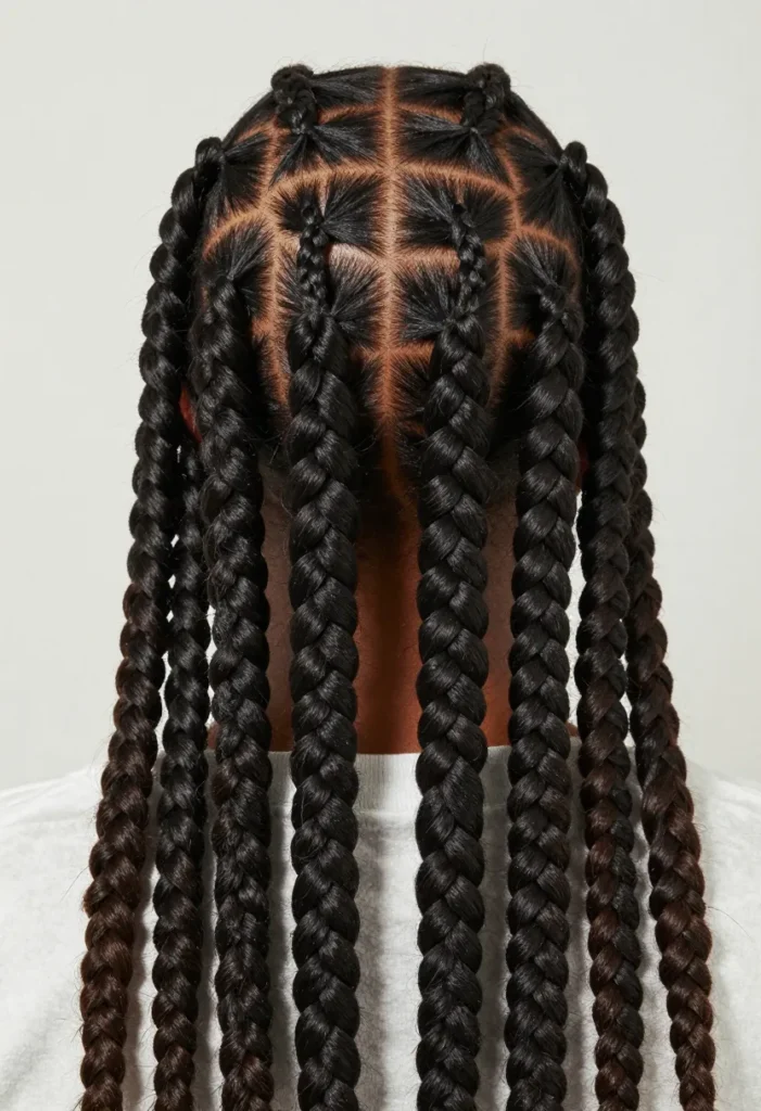 Four Large Ghana Braids Four Large Ghana Braids