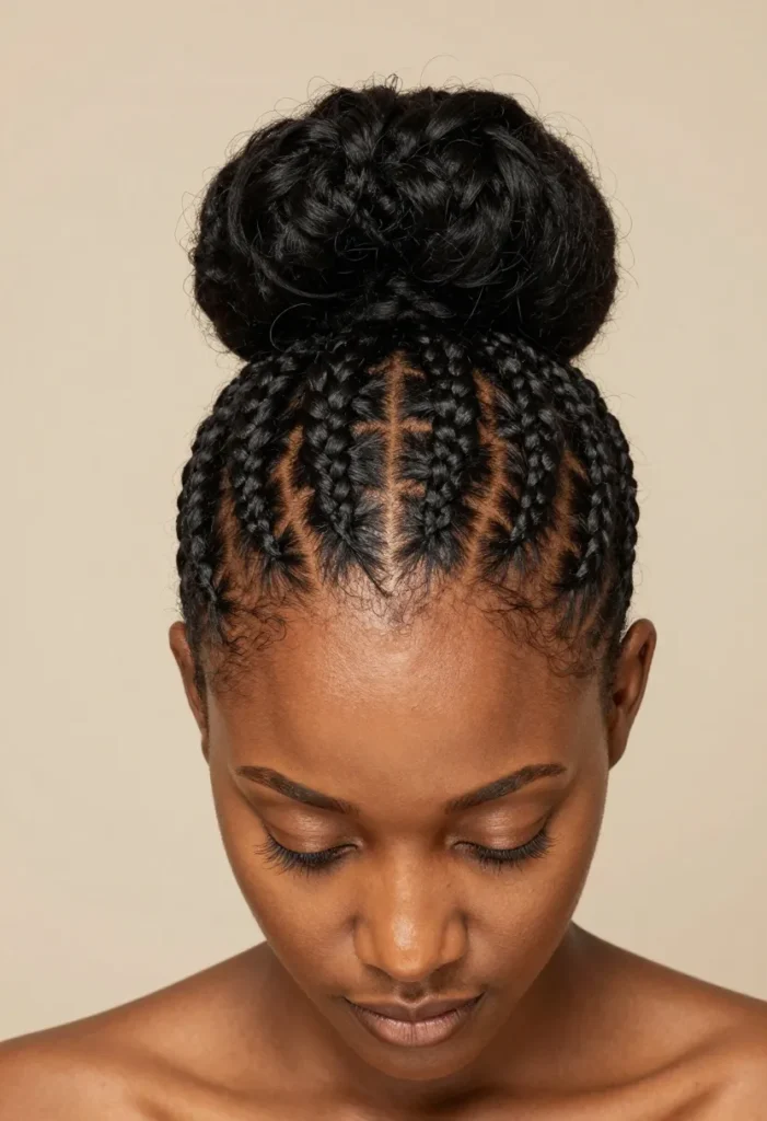 Ghana Braids in a Bun Ghana Braids in a Bun