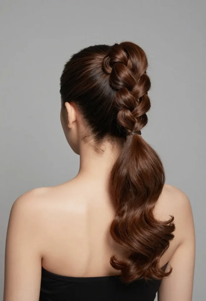 High Ponytail with an Inverted French Braid High Ponytail with an Inverted French Braid