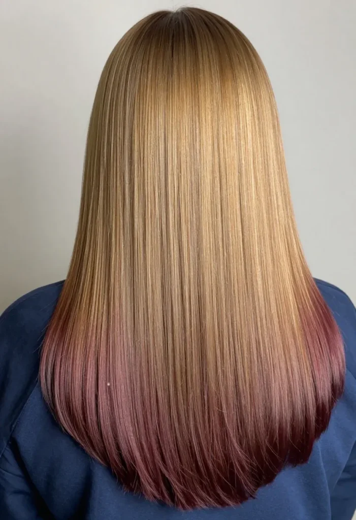 Honey Blonde to Plum Gradient Honey Blonde to Plum Gradient