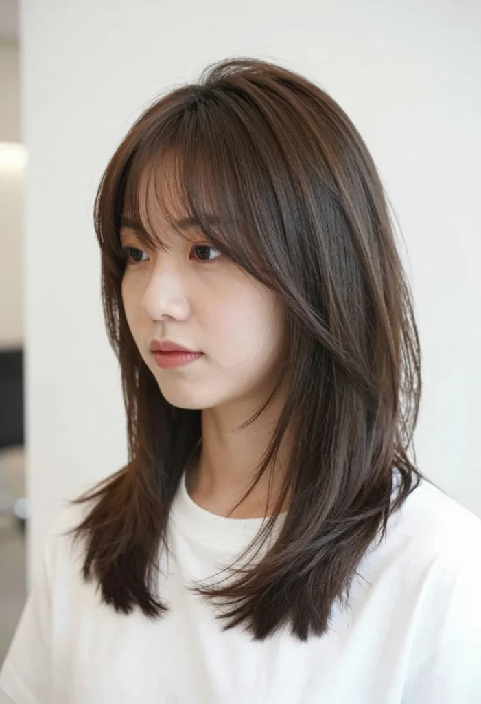 Layered Cut with Soft Bangs Layered Cut with Soft Bangs