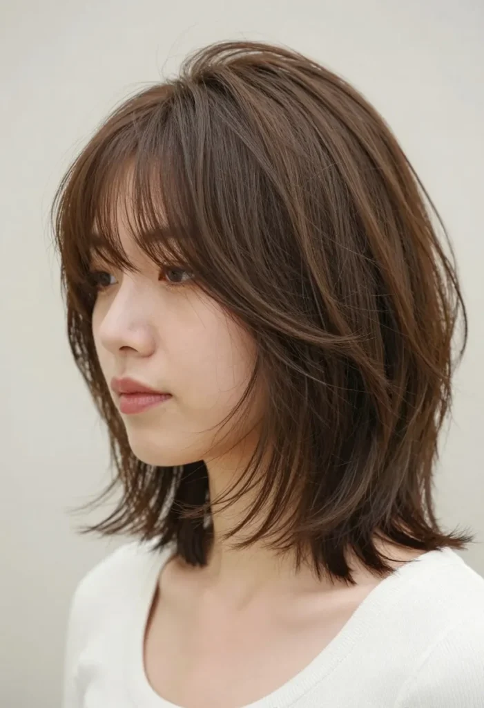 Layered Side-Swept Style Layered Side-Swept Style