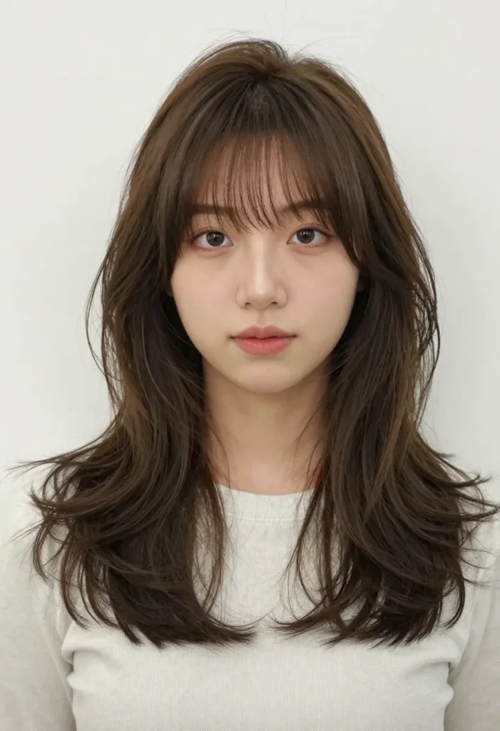Layered Waves with Choppy Bangs Layered Waves with Choppy Bangs