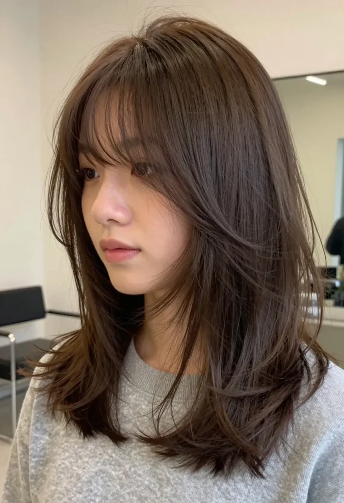 Long Bob with Bangs and Waves Long Bob with Bangs and Waves