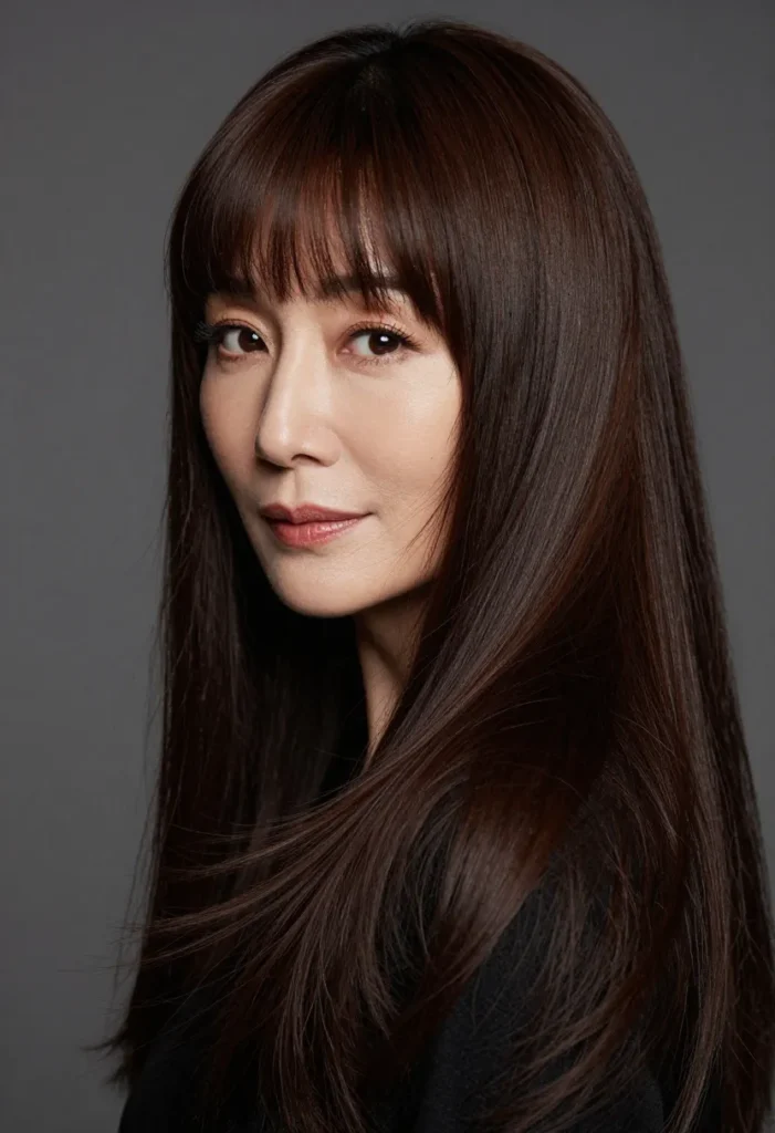 Long Cut with an Arched Fringe Long Cut with an Arched Fringe