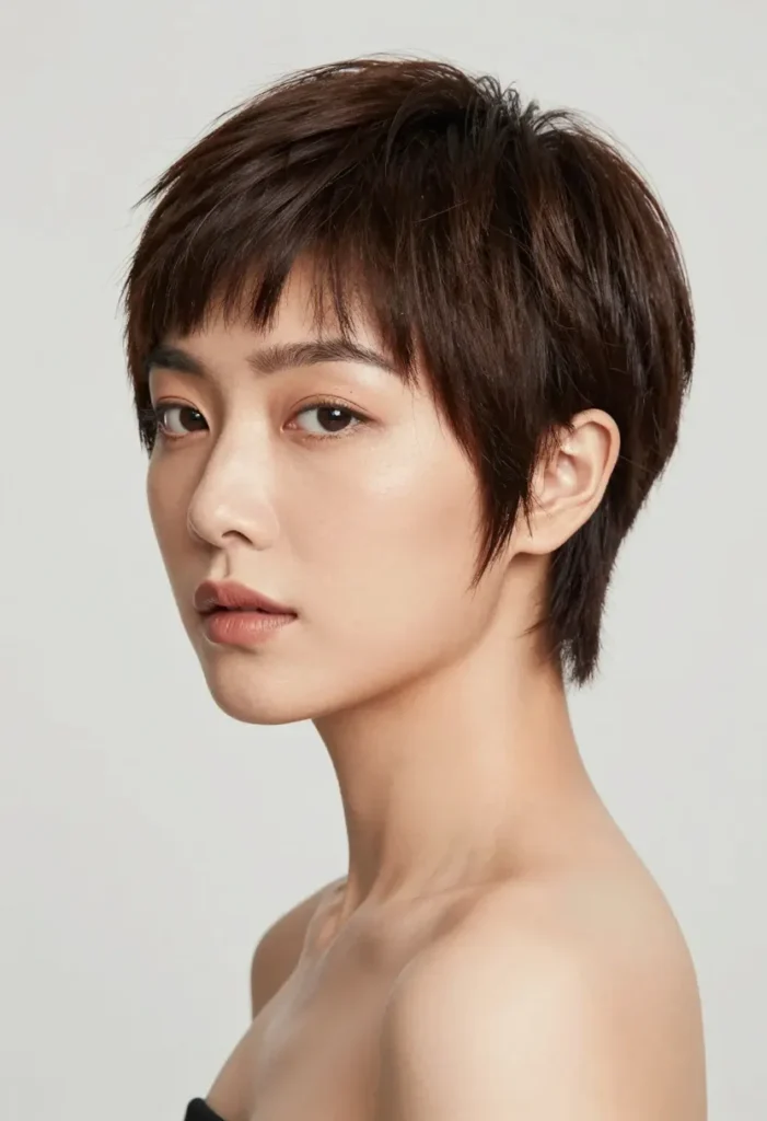 Long Side-Parted Pixie Long Side-Parted Pixie