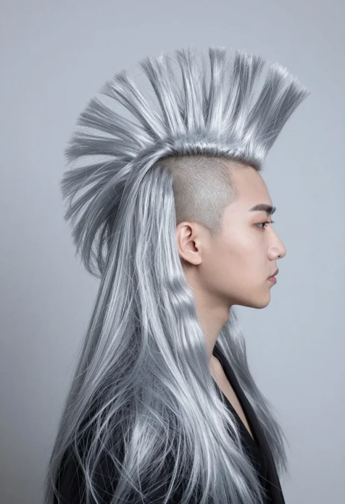 Long Silver Wavy Top Long Silver Wavy Top