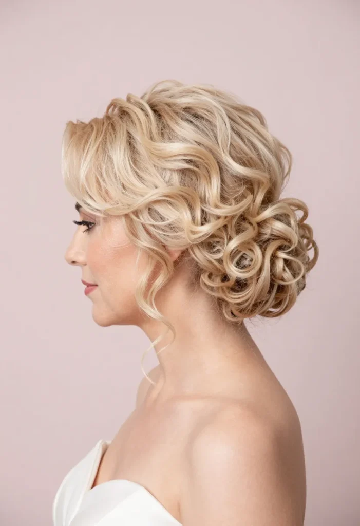 Loose Updo with Whipped Curls Loose Updo with Whipped Curls