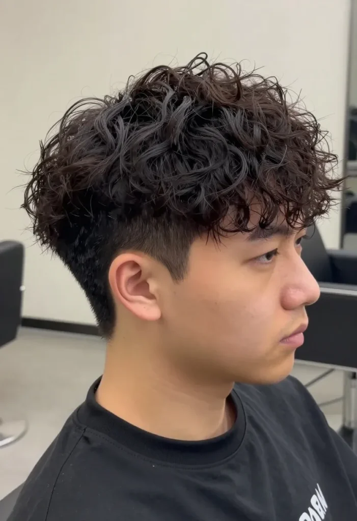 Low Fade with Curls Low Fade with Curls