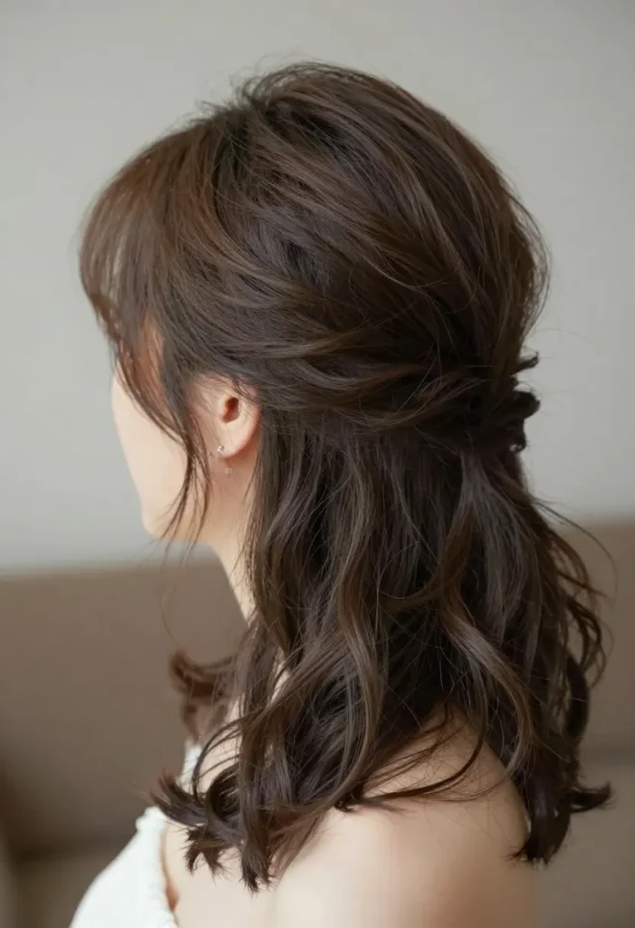 Low Updo with Loose Waves Low Updo with Loose Waves