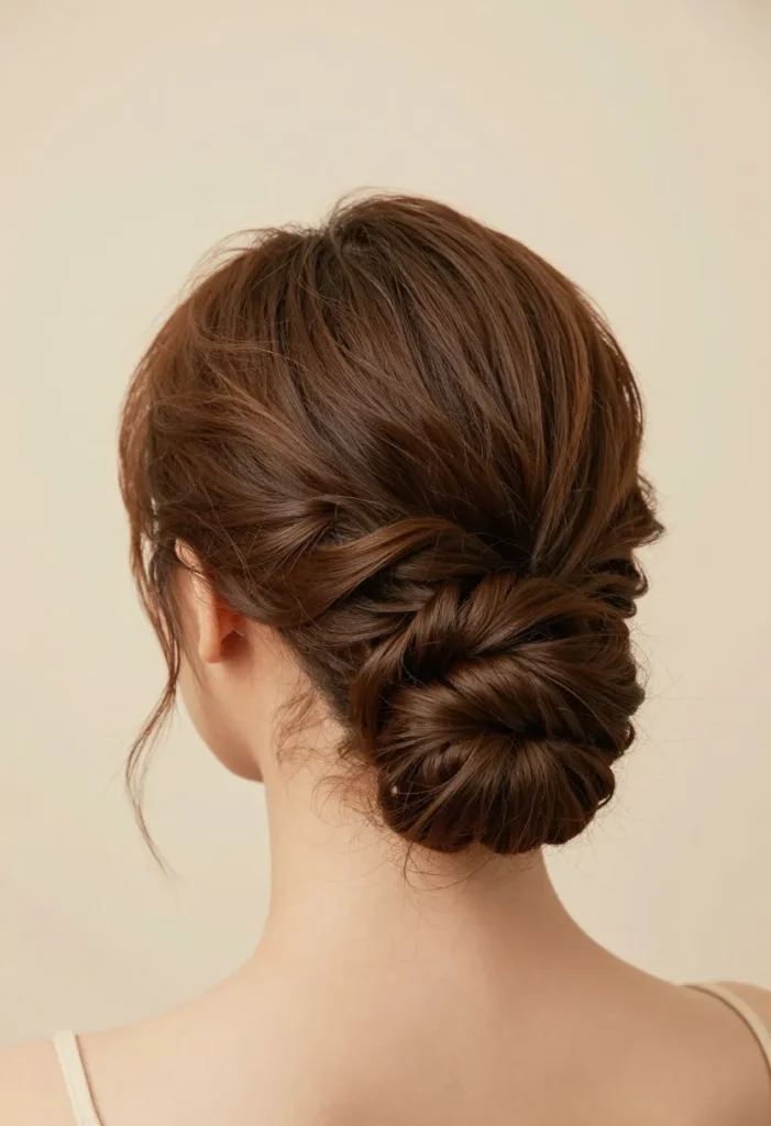 Low Updo with a Small Bouffant Low Updo with a Small Bouffant
